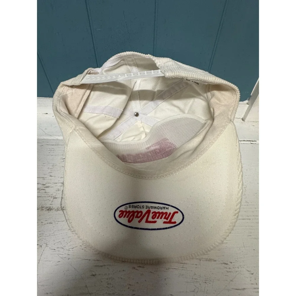 Vintage‎ Trappers Just Say No Corduroy Snapback Hat True Value Cream Red Hat